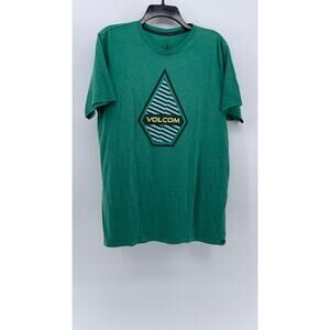 VOLCOM Men's Green Interference Crewneck Short Sleeve Modern Fit T-Shirt SZ L